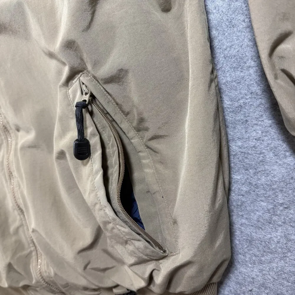 Vintage White Sierra Jacket Mens XL Tan Fleece Lined Water Resistant Hiking